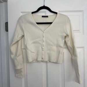 Brandy Melville white ribbed sweater